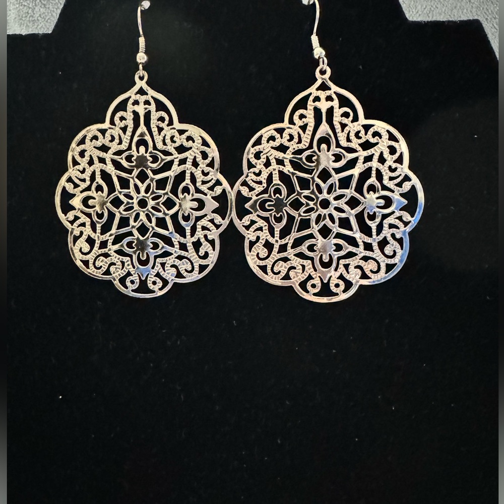 Vintage Boho Filigree Gold-Tone Statement Earrings